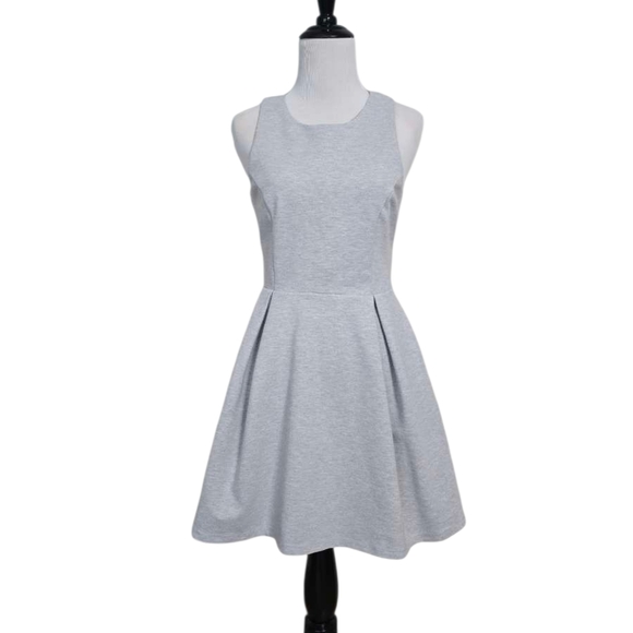 Lulus Cutout and About Heather Grey Skater Dress Size Medium - Picture 8 of 8